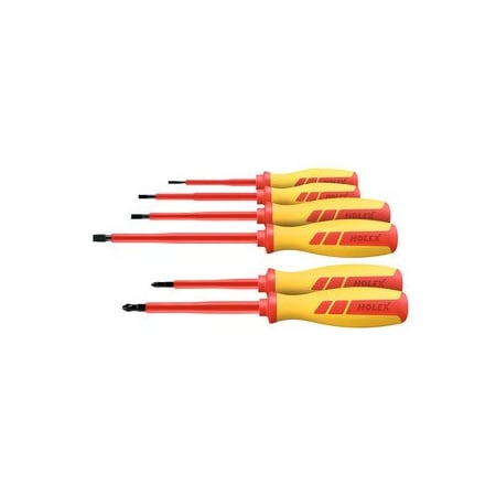 Holex Electrician's screwdriver set- 6 pieces for slot-head and Phillips- fully insulated 667216 4/2